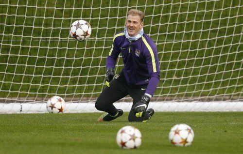 Gegen den FC Bayern München muss Manchester-City-Schlussmann Joe Hart auf der Hut sein. Den Engländern hilft nur ein Sieg. Foto: reuters