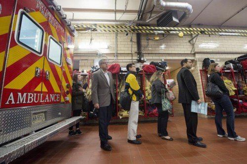 In Arlington, Virginia, wurde eine Feuerwehr-Rettungsstation zum Wahllokal umfunktioniert. FOTO: EPA