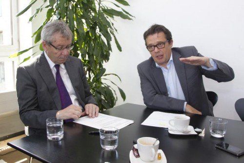 Schiff-Chef Hans-Peter Metzler referiert in Bezau.