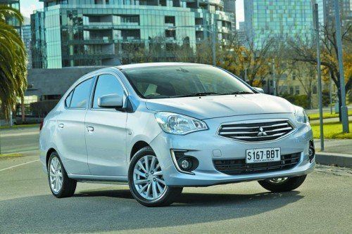 Mitsubishi platziert den Attrage als preisattraktive Kompakt-Limousine. Fotos: werk