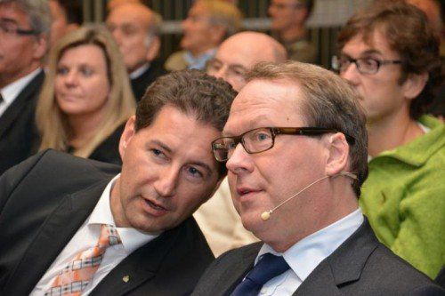 Prof. Dr. Max Otte (rechts) mit Harald Giesinger, Vorstandsmitglied der Dornbirner Sparkasse. Foto: Sparkasse