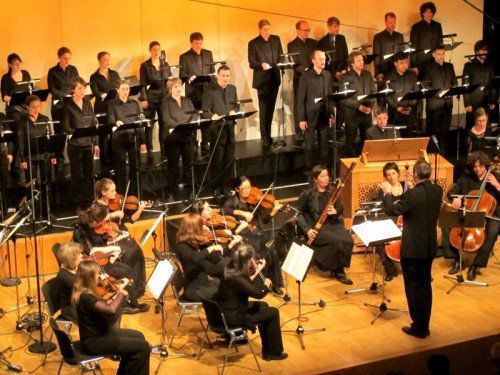 Das Ensemble Concerto Stella Matutina und der Graubündner Chor Vocal Origen in Götzis. Foto: JU