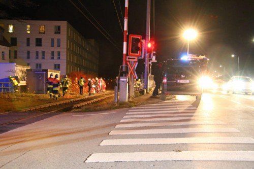 Ein großes Aufgebot der Feuerwehr sicherte die Unfallstelle in Lochau ab. Foto: VOL.AT/Pletsch  