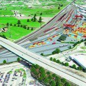 Bauarbeiten am Terminal auf Schiene