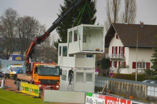 Aufbauarbeiten des TV-Turms, Richtung Schützengartenstraße, Bilder vom Aufbau
Austria Lustenau Fussball