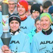 Olympische Flamme auf dem Weg durch Vorarlberg