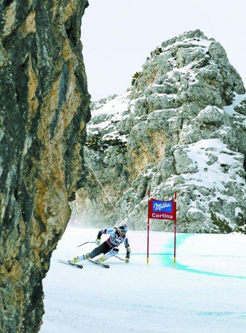Lindsey Vonn ist in Cortina auf dem besten Weg, den 35 Jahre alten Siegrekord von Annemarie Moser-Pröll einzustellen. Foto: ap