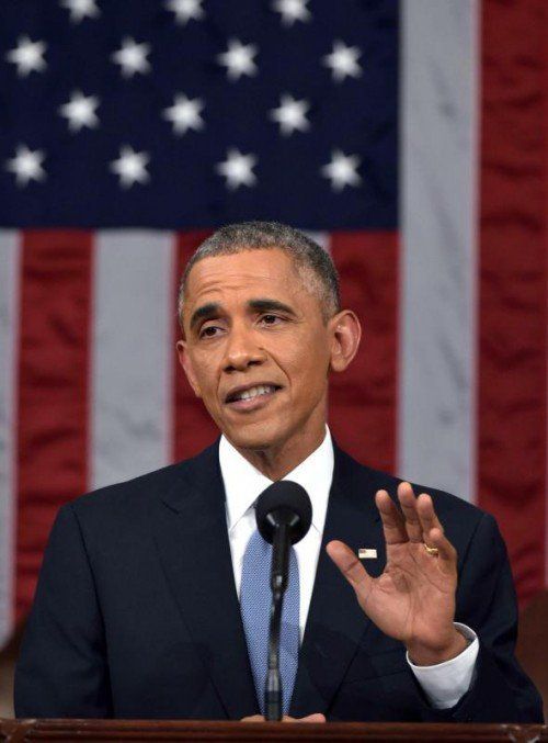 US-Präsident Barack Obama hielt seine mittlerweile sechste Rede zur Lage der Nation vor dem Kongress in Washington. FOTO: REUTERS