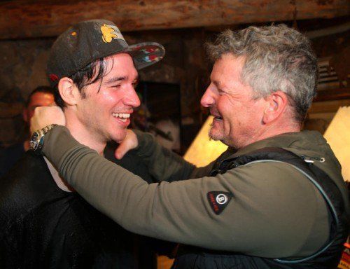 BEAVER CREEK,COLORADO,USA,15.FEB.15 - ALPINE SKIING - FIS Alpine World Ski Championships, DSV Haus. Image shows Felix Neureuther (GER) and head coach Mathias Berthold (DSV/men).
Photo: GEPA pictures/ Harald Steiner