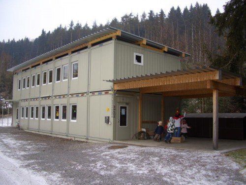 Das Provisorium soll einem Neubau weichen. Foto: Gemeinde Göfis