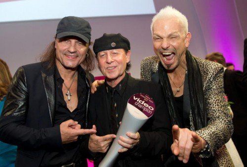 Matthias Jabs, Klaus Meine und Rudolf Schenker. Foto: EPA