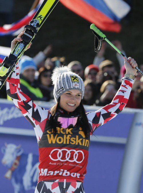 Riesentorlauf-Sieg für Anna Fenninger: die Beste bei der WM war auch in Maribor voran. Foto: ap