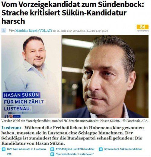 Auf VOL.AT wird die Causa diskutiert. Die Mehrheit bezieht Position gegen Strache.  Foto: Screenshot VOL.AT