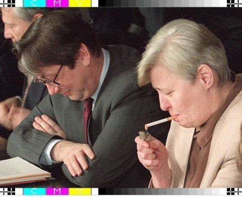 Ferdinand Lacina und Frauenministerin Johanna Dohnal. Foto: APA