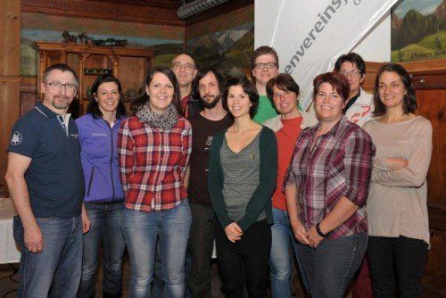 Horst Huber mit Iris Dirnbauer, Manuela Winder, Anton Thoma, Manuel Graber, Johanna Märk, Pius Spiegel, Anneliese Neuschitzer, Marion Hallitsch-König, Christoph Fässler und Maria Oberbacher.