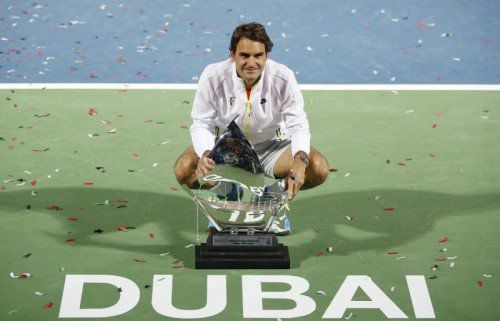 Roger Federer feierte seinen siebten Turniersieg in Dubai. Foto: epa