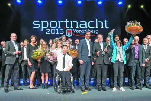 Viele Trophäen und strahlende Sieger: Die Sportler des Jahres 2014 wurden bei der Vorarlberger Sportnacht auf dem Messegelände in Dornbirn gefeiert.