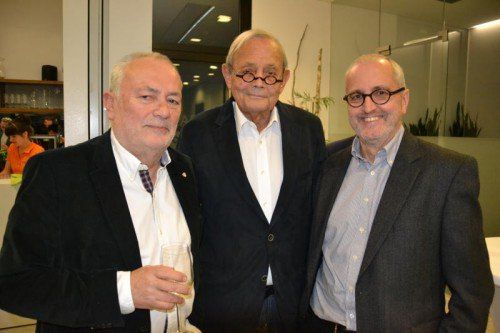 Wolfgang Burtscher, Künstler Gerold Hirn und Norbert Pümpel. Fotos: Ver