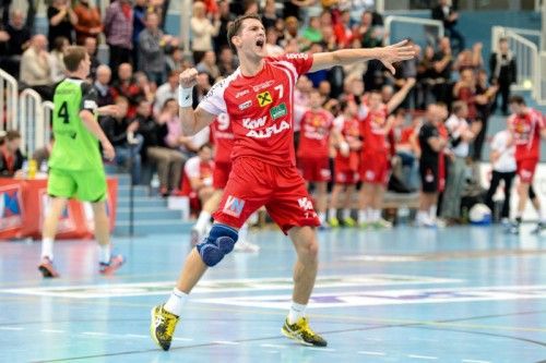 Luca Raschle war einer jener Harder Akteure, die gegen West Wien mit Herz und Wille agierten. Foto: gepa