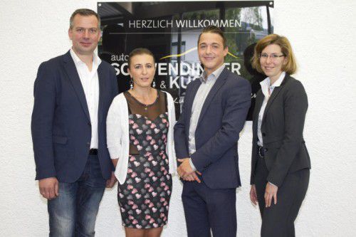 Das Team vom Autohaus: Kurt (l.) und Borka Schwendinger mit René Kussian wowie Silvia Nitsche. Fotos: Franc
