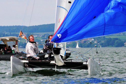 Jens Blum (l.) und Vorschoter Andreas Bischof wurden erstmals Tornando-Staatsmeister. Foto: Thüringer