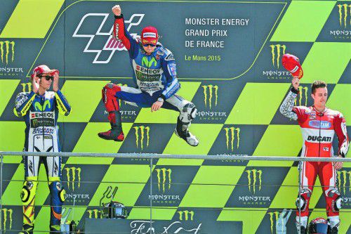 Jorge Lorenzo feierte in Le Mans, der Spanier errang beim Frankreich-Grand-Prix seinen zweiten Saisonsieg. Foto: ap