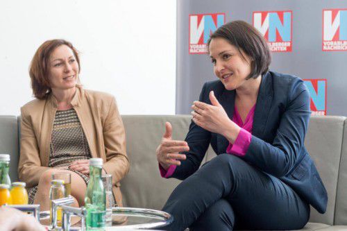 Martina Rüscher (links) und Monika Vonier sind seit Herbst 2014 für die ÖVP im Landtag. Foto: VN/Stiplovsek