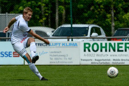 Maximilian Knuth erzielte drei der vier Egger Treffer beim 4:1-Sieg über den SC Röthis. Foto: lerch