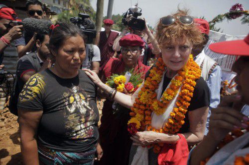 Sarandon versprach den Menschen ihre Unterstützung. Foto: AP