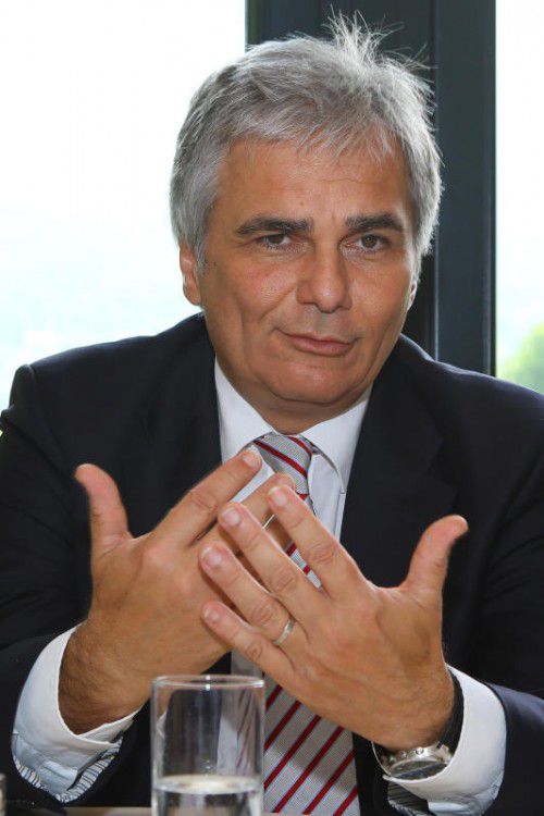 SP-Kanzler Werner Faymann lädt zur Filmvorführung.  FOTO: VN