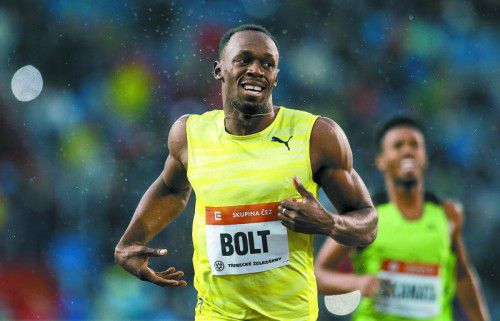 Wetter verhinderte eine bessere Zeit: Usain Bolt. Foto: ap