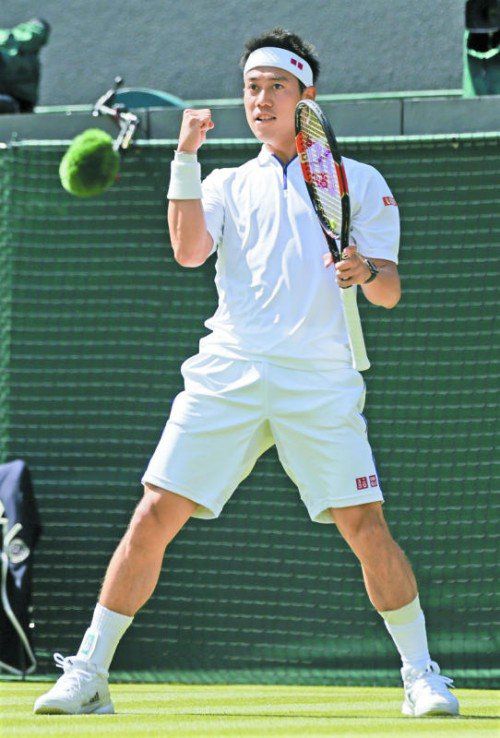 Arbeitssieg gegen Simone Bolelli: Kei Nishikori. Foto: ap