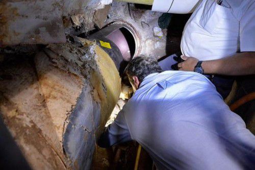 Die beiden verurteilten Mörder haben sich unbemerkt von den Wärtern mit Elektrowerkzeugen den Weg in die Freiheit gebahnt. foto: epa