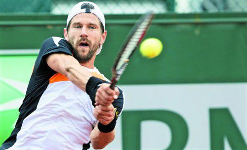 Jürgen Melzer: viel Arbeit gegen Kenny de Schepper. Foto:Gepa