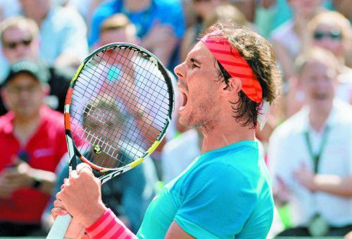 Zweimal auf Asche, jetzt auf Rasen gewonnen: Rafael Nadal. Foto: ap