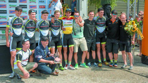 Das Radteam Vorarlberg durfte sich über den erstmaligen Gesamtsieg bei der Österreich-Radrundfahrt freuen. Foto: gepa