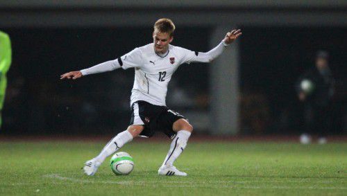 SCHWECHAT,AUSTRIA,26.MAR.15 - SOCCER - UEFA Under-19 European Championship 2015, qualification, OEFB international match, Austria vs Scotland. Image shows Philipp Lienhart (AUT). Photo: GEPA pictures/ Philipp Brem