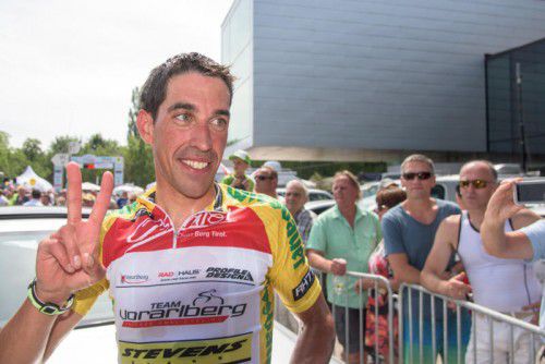 Victor de la Parte jubelte in Bregenz über seinen Rundfahrt-Sieg. Schwämmle