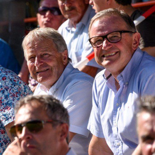 ÖFB-Chef Leo Windtner (l.) mit Altachs Karlheinz Kopf.