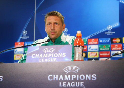 Rapid-Trainer Zoran Barisic anlässlich der Pressekonferenz.