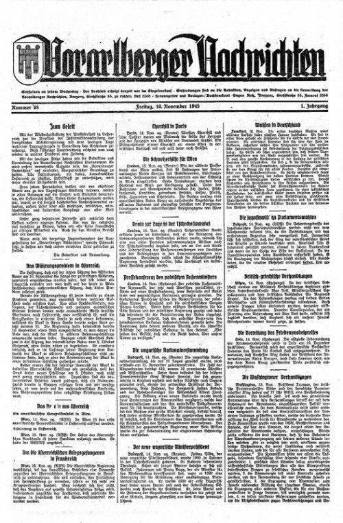 Am 16. November 1945 erschienen die ersten unabhängigen VN.