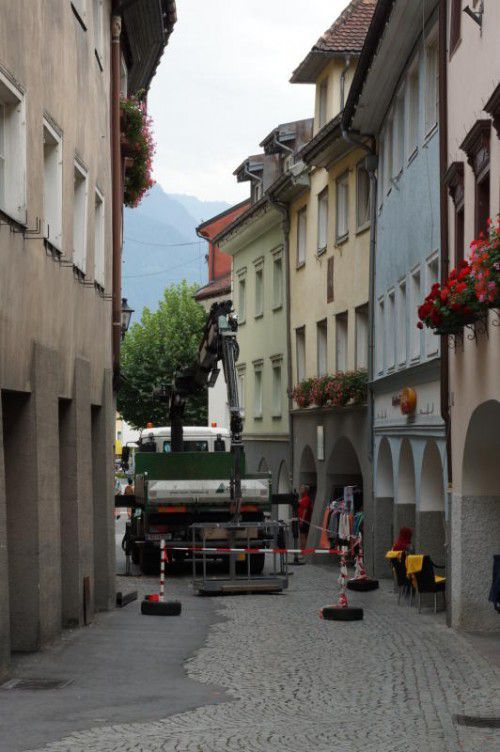 Bis Mai 2016 werden die Arbeiter hier in Bludenz zugange sein.