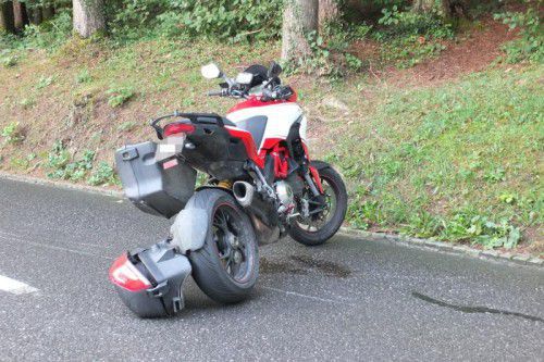 Das Motorrad, mit dem der Biker verunfallte.
