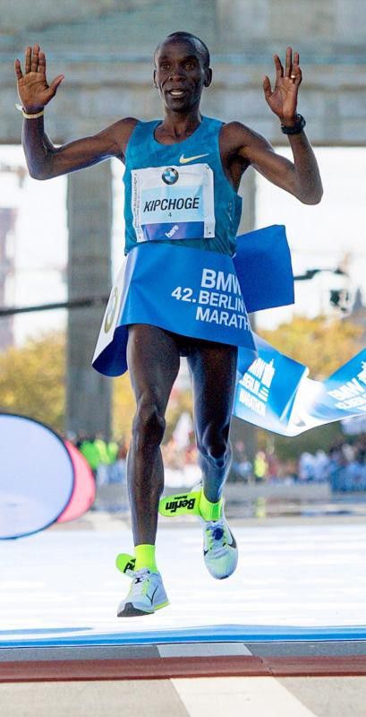 Eliud Kipchoge freute sich über seinen Sieg.