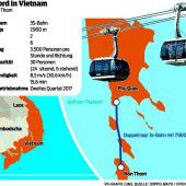 Mit der Seilbahn acht Kilometer über das Meer