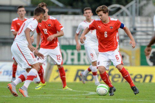 U-17-Teamkapitän Valentino Müller beim U-17-Toto-Cup.