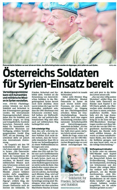 VN-Bericht vom Mittwoch dem 9. Semptember 2015.