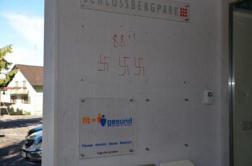 Auch in der Erlachstraße kam es zu Schmierereien.