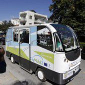 Fahrerlose Busse in  Griechenland unterwegs