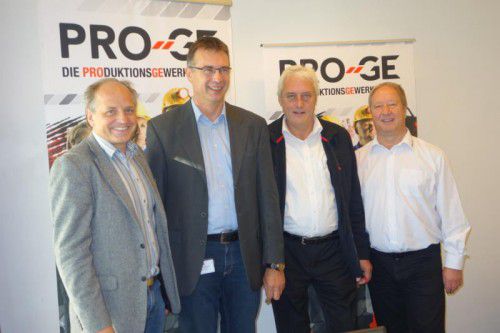Gewerkschafts-Power für die Freizeitoption: Thomas Jutz, Anton Mathis, Norbert Loacker und Siegfried Birnleitner.